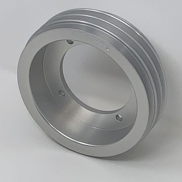 CPT Billet Aluminum Accessory Drive Pulley for Crankshaft with Four V Belt Grooves & Power Steering
